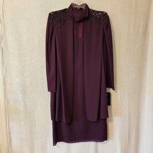 Elegant David Rose Burgundy Dress Sz 14 NWT